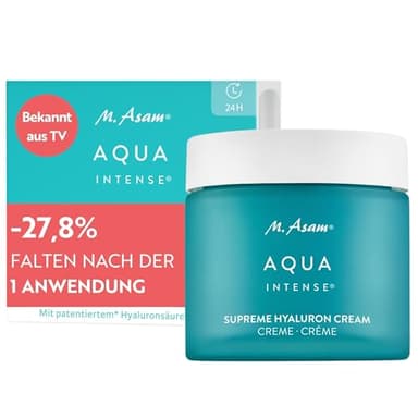 M. Asam AQUA INTENSE Supreme Hyaluron Cream (100 ml) – Parfümfreie Feuchtigkeitscreme, 120h Feuchtigkeitskomplex, Gesichtscreme mit Anti-Falten-Effekt, Tagescreme mit Hyaluron, Gesichtscreme