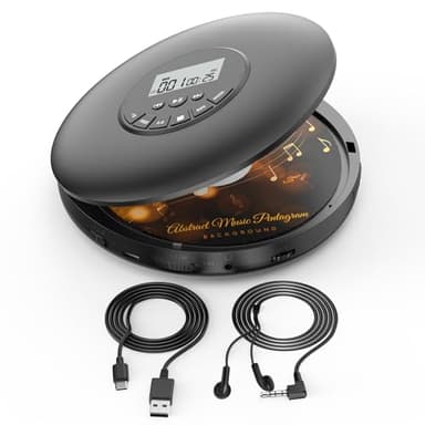 Arafuna Tragbarer CD Player-Compact Discman CD Player-Persönlicher Musik-Player mit CD-R, CD-RW Wiedergabe Anti-Skip Schutz, programmierbare Tracks für Kopfhörer enthalten