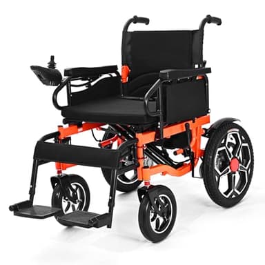 Elektrorollstuhl 30 km Reichweite, ByteTecpeak D09 Breiter Sitz für große Personen, 500W Motor, 20Ah Akku, Faltbar & Tragbar, 150 kg Tragkraft, Outdoor & Alltag, Hindernisse bis 5 cm überwindbar