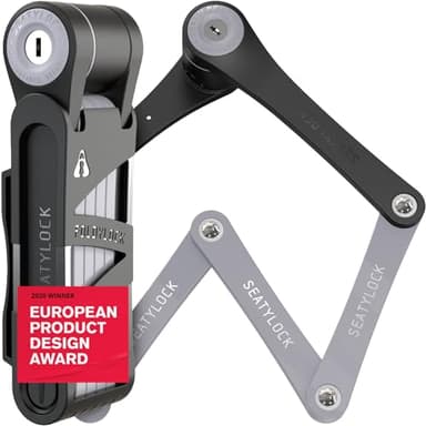 FoldyLock Compact Fahrrad Faltschloss – Patentiertes Testsieger Fahrradschloss mit Schlüssel und Halterung für Hohe Sicherheit – Leicht und Sicher für Ebike, e Scooter und Roller – 85 cm
