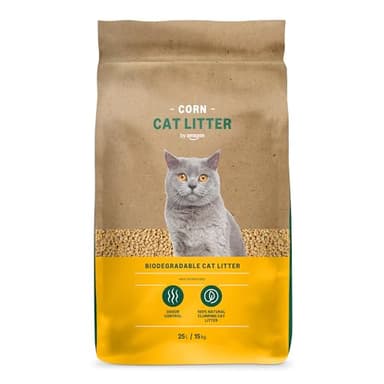 by Amazon Klumpende Mais-Katzenstreu, Geruchsneutral, 25L (1er-Pack) (Zuvor eine Marke von Lifelong, gleiches Produkt)