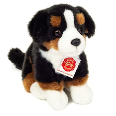 Teddy Hermann 91972 Berner Sennenhund sitzend 21 cm, Kuscheltier mit idealem Recyclinganteil (Füllmaterial)