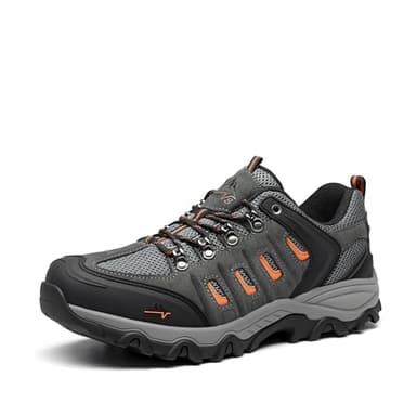 NORTIV 8 Herren Wanderschuhe Low Top Leichte Outdoor Trekking Camping Hiking Shoes Kletterschuhe Trail wasserdichte,Size 43,Schwarz/Dunkel/Grau/Orange,Quest-1