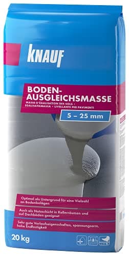 Knauf Bodenausgleichsmasse, Fließ-Spachtel, Nivellier-Masse – Estrich für Boden, innen und außen, 20-kg