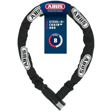 ABUS Kettenschloss Steel-O-Chain 880 – Fahrradschloss aus gehärtetem Stahl Sicherheitslevel 8 – Schwarz – 110 cm