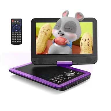 Yoton 12,5" Tragbarer DVD-Player Mit 10,5" HD-Schwenkbildschirm Für Das Auto, Mit Autoladegerät, Memory-Playback-Funktion, Unterstützt 4-6 Stunden Wiedergabe [Blu-ray Nicht Unterstützt]