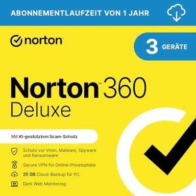 Norton 360 Deluxe 2026 | 3 Geräte | 1 Jahr | Aktivierungscode per Email