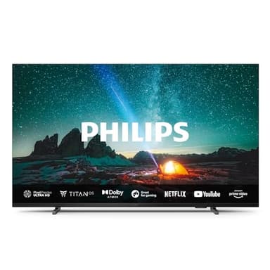 Philips 50PUS7609 4K LED Smart TV - 50-Zoll Display mit Pixel-präziser Ultra HD Titan OS Plattform und Dolby Atmos-Klang. Funktioniert mit Alexa und Google Sprachassistent – Anthrazitgrau
