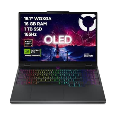 Lenovo Legion 5 Gaming AI Laptop | 15.1" WQXGA 165 Hz OLED Display | NVIDIA GeForce RTX 5060 | AMD Ryzen AI 7 350 | 16GB RAM | 1TB SSD | Win11 | QWERTZ | Eclipse Black | 3 Monate GamePass