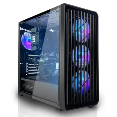 SYSTEMTREFF Basic Gaming PC AMD Ryzen 7 5700G 8x4.6GHz | Radeon RX Vega 8 4K HDMI DX12 | 1TB M.2 NVMe | 32GB DDR4 RAM | Windows 11 | WLAN Desktop Computer Rechner für Gamer, Zocker