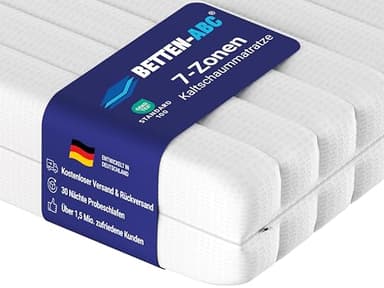 Betten-ABC - Matratze (KSP-500) - 120x200 cm - Wendematratze mit 2 Härtegraden (H2/H3) - 7-Zonen Matratze aus Hybridschaum - Hypoallergen & Antibakteriell - Oeko-TEX® Zertifiziert - Paketlieferung
