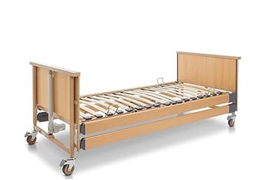 Burmeier Pflegebett Dali-Low Entry mit Holzseitengitter Krankenbett Seniorenbett