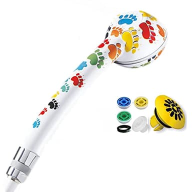 Duschkopf SwissClima TÄTZLI TOP! Kräftig für mehr Druck, zB Durchlauferhitzer und weniger Wasser: verkalkungsfreie Handbrause, Regenstrahl-Aufsatz, 3 Reduzierer, SwissMade