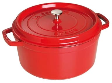 STAUB Gusseisen Bräter/Cocotte, rund 28cm, 6,7L, kirsche / rot