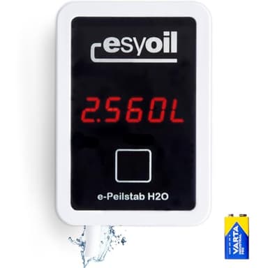 esyoil e-Peilstab: Digitale Füllstandsanzeige für Wassertank/Zisterne | Anzeige in Liter, Zentimeter und Prozent | einfache Montage | kein WLAN erforderlich