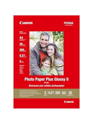 Canon Fotopapier PP-201 glänzend weiß - DIN A4 20 Blatt für Tintenstrahldrucker - PIXMA Drucker (265 g/qm) 2311B019