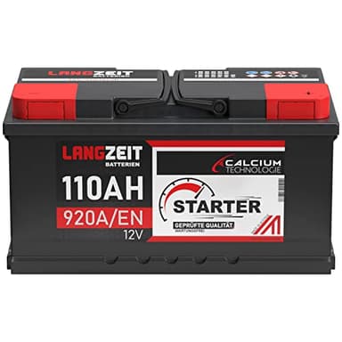 LANGZEIT Autobatterie 12V 110Ah 920A/EN Starterbatterie +30% mehr Leistung ersetzt Batterie 88Ah 92Ah 95Ah 100Ah 105Ah