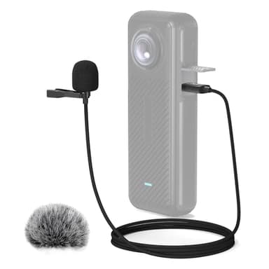 Cubilux Lavalier Mikrofon für Insta 360 X4, kabelgebundenes Clip On Ansteckmikrofon für X4 Kamera, 5 Feet