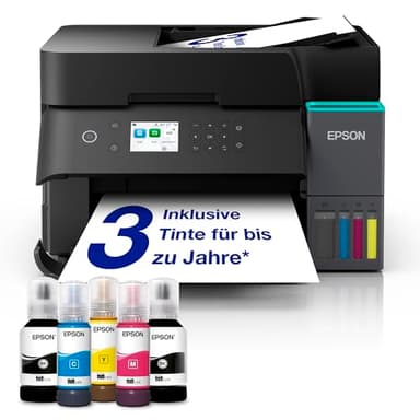 Epson EcoTank ET-3950 Tintentankdrucker | fürs Home Office | WLAN | A4 | Duplex-Druck, Kopieren, Scannen | 6.1 cm LCD-Display | 30-Blatt-ADF | inkl. Tinte für bis zu 3 Jahre