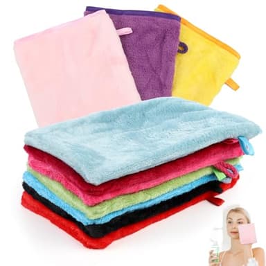 10 Stück Mikrofaser Waschlappen, Wiederverwendbar Waschhandschuh Körper, Weich Waschhandschuhe aus Korallensamt, Waschlappen Microfaser für Gesicht & Körper und Bad-Spa-Tuch, 15 × 21 cm (10 Farben)