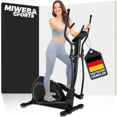 Miweba Sports Crosstrainer MC500 Stepper | 7 kg Schwungmasse - Bis 120 kg - Ergometer - Heimtrainer leise - Ellipsentrainer für Zuhause - LCD Monitor - Hometrainer - Cardio - Fitnessgerät (Schwarz)