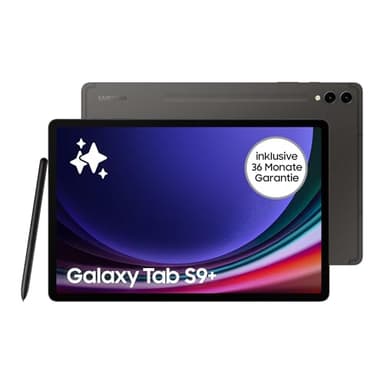 Samsung Galaxy Tab S9+ AI-Android-Tablet, 5G, 512 GB / 12 GB RAM, MicroSD-Kartenslot, Inkl. S Pen, Simlockfrei ohne Vertrag, Graphit, Inkl. 36 Monate Herstellergarantie [Exklusiv bei Amazon]