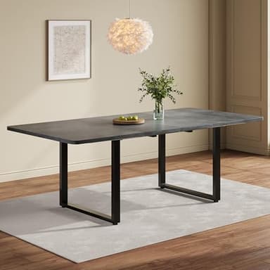 Merax Ausziehbarer Esstisch 140/180/220×80 cm, rechteckiger Tisch für 6–10 Personen, Metallbeine, 3-stufig verlängerbar, stabil, modernes Esszimmer- und Küchendesign, grau