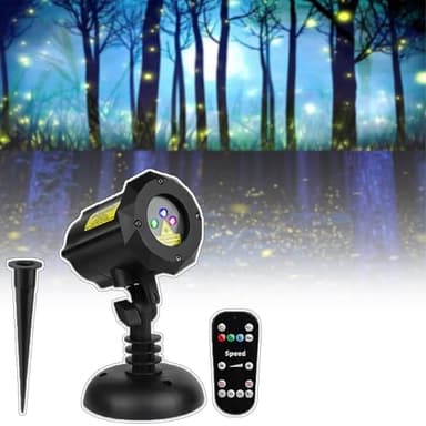 PxkVrin Laser-Garten-Sternprojektorlicht, Glühwürmchen-Gartenlichter, rot-grün-Blauer 3-Farben-Wechsellaser, für Festival-Party-Dekor.
