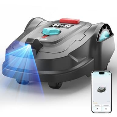 YARDCARE M800Plus Mähroboter ohne Begrenzungskabel,GPS Positionierung,Empf.800m²,KI Vision,U-förmiger Schnitt,Rasenmäher Roboter ohne Kabel, Smarte Hinderniserkennungen,App（Schwarzrot）
