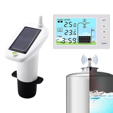 Ultraschall-Füllstandsanzeige, Füllstandsanzeige für Zisterne, Ultraschall-Füllstandssensor (batteriebetrieben) mit separatem Display, Multifunktions-Ultraschall-Wassertank-Flüssigkeitstiefen