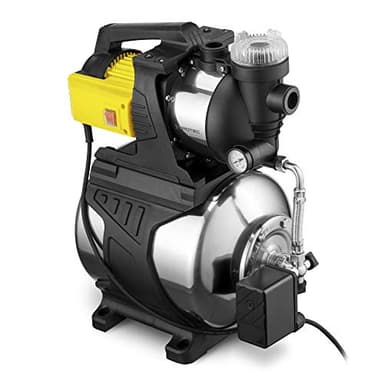 TROTEC Hauswasserwerk TGP 1050 E – Pumpe mit Vorfilter, Leistung 3300 l/h, 1000 W, Förderhöhe 30 m, Saughöhe max. 7 m – Energiesparend, für Brauchwasserversorgung, Bewässerung, Volledelstahl
