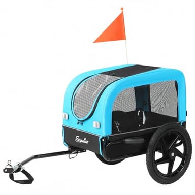 Hundeanhänger für Fahrrad für Kleine und Mittelgroße Hunde - 23kg, Faltbarer Fahrradanhänger Hunde mit Schnellverschluss-Rädern, Ideal für Fahrradtouren und Outdoor-Aktivitäten, Blau