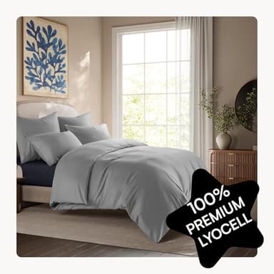 Seralino Tencel Bettwäsche 135x200 Grau Hellgrau + 80x80 cm | 100% Lyocell Bettwäsche Set (Tencel) | hochwertig & weich mit Reißverschluss | Oeko-Tex | Allergiker Bettwäsche | Atmungsaktiv