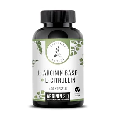 L-Arginin Base 2400mg & L-Citrullin 1200 mg - 400 Kapseln - Zestonics Basics