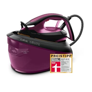 Tefal Express Vision, leistungsstarker 6,9-Bar-Druck, Dampfstoß: 480g/Min., Smart Temp-Technologie, LED Beleuchtung, abnehmbarer Kalk-Kollektor, Eco-Modus, 1,8 L Wassertank, lila/schwarz, SV8152