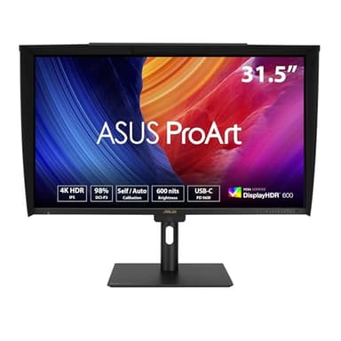 ASUS ProArt Display PA32UCE Professional 4K Monitor (32 Zoll, 3840 x 2160 LuxPixel AGLR, IPS, HDR-10, 600 nits, 98Prozent DCI-P3, Delta E<1 Farbgenauigkeit, Light Sync, USB-C, DisplayPort, HDMI)