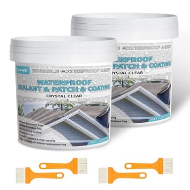 SIHOOPE Flüssigkunststoff – Wasserdichte Dichtmasse für Abdichtung,transparenter zur Leck-Reparatur (innen & außen DIY,Beton,Dach,Holz)(2KG) Indoor/Outdoor Use