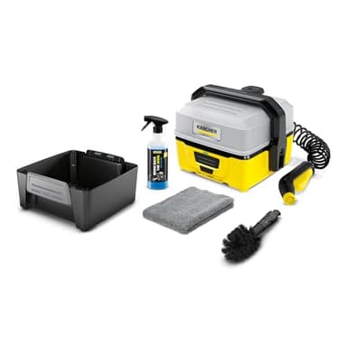 Kärcher Mobile Outdoor Cleaner OC 3 Bike Box (Wassertankvolumen: 4 l, Lithium-Ionen-Akku, abnehmbarer Wassertank, schonender Niederdruck, Universalbürste, Fahrradreiniger, Mikrofasertuch)