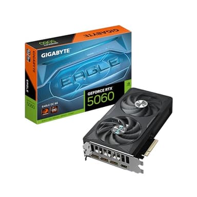 Gigabyte GeForce RTX 5060 Eagle OC 8G Grafikkarte - 8GB GDDR7, 128bit, PCI-E 5.0, 2550 MHz Kerntakt, 3 x DisplayPort, 1 x HDMI, GV-N5060EAGLE OC-8GD