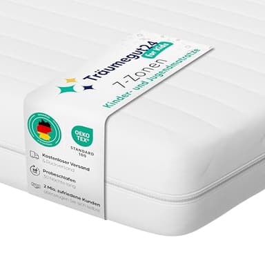 Träumegut24 - Matratze für Kinder & Jugendliche - 90x200 cm - H2&H3 | Größe + Höhe wählbar | Kaltschaummatratze | Hautfreundlicher & waschbarer Bezug | Oeko-TEX Zertifiziert | (90 x 200 cm, 10 cm)
