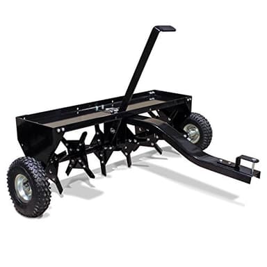 Wiltec Aerifizierer 90 cm für Aufsitzmäher, Rasenlüfter mit 7,6 cm Arbeitstiefe, Rasenbelüfter aus Stahl mit Kupplung für Rasentraktor