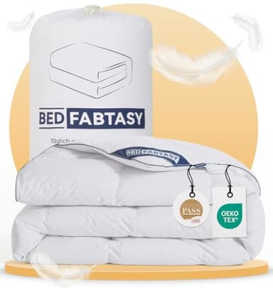 BedFabtasy Feder und Daunendecke 155x220cm, Oeko-Tex zertifizierte Leichte Bettdecke 155x220, 100% Extraweiche Federn & Daunen, Allergiker, RDS Zertifiziert Federbettdecke, Duvet, Sommerdecke