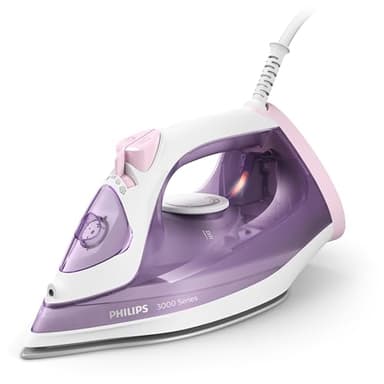 Philips 3000 Series Dampfbügeleisen – 2000 W, Dampfstoß bis zu 140 g, Gleichmäßiger Dampfausstoß 30 g/min, Vertikaldampf, Keramikbügelsohle, Tropf-Stopp-System, 35 Sek Aufheizzeit (DST3010/30)