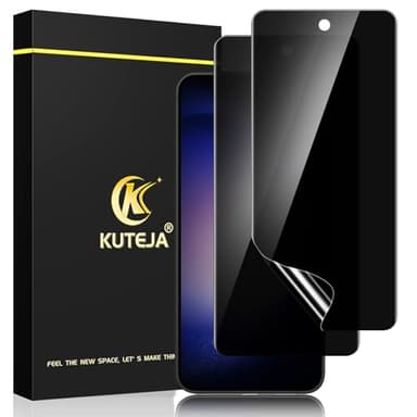 Kuteja [2 Stück] Privacy TPU Schutzfolie für Samsung Galaxy S23 5G, Anti Spähen Sichtschutz, Anti-Kratzen, Fingerabdruck-ID Blasenfreie Weich Displayschutzfolie