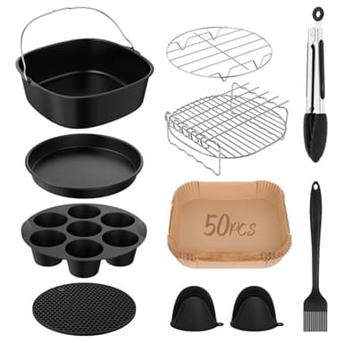 11-Teiliges Mit COSORI Turboblaze Zubehör 6L Airfryer XXL 5,5L 6,4L,BPA-frei COSORI Turbo Tower Pro Smart 10,8L Double Stack Heißluftfritteuse Zubehör für Philips Airfryer XXL,Ninja MAX PRO AF180EU