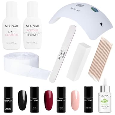NÉONAIL Starter Set mit LED Lampe 22W/48 - 4x UV Nagellack 7,2 ml - LED UV Lampe - Maniküre Set - Starterset mit Lampe - Sets - Nagellack Set - Farben - Manicure - Nagelset