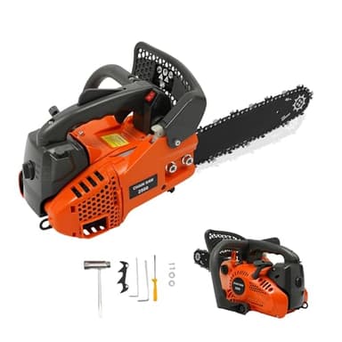 OUBUBY 25.4ccm Benzin Kettensäge mit 300cm Schwert, 1.2 PS Mini Kettensäge 2 Takt Motorsäge Benzin max. 9000 U/min, Autom. Kettenschmierung, Motorsäge Top Handle für Gartenpflege und Brennholz