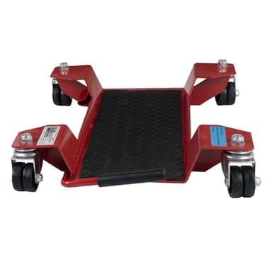 Rangierhilfe für Motorrad mit Ständer rot 54x19 cm Last bis 250kg Rollwagen Rangierplatte (rot)