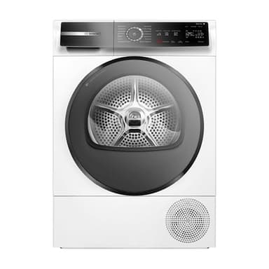 Bosch WQB235B40 Wäschetrockner Serie 8, Wärmepumpentrockner mit 8kg Fassungsvermögen, AutoDry, SmartDry, Home Connect, AntiVibration Design, Sensitive Drying System, Weiß, 60cm