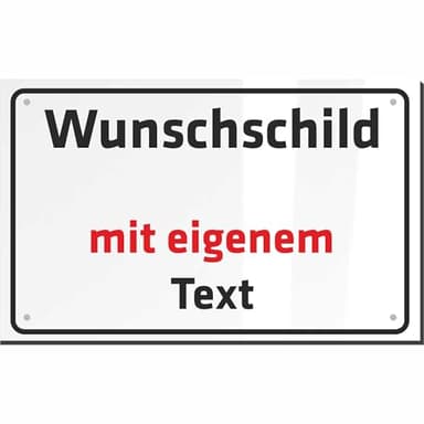 INDIGOS UG - Schilder selbst gestalten - Schild personalisiert aus Aluverbundplatte - 5 Größen mit Wunschtext oder Namen - für Garage, Parkplatz, Schule, Firma, Hotel, Carport